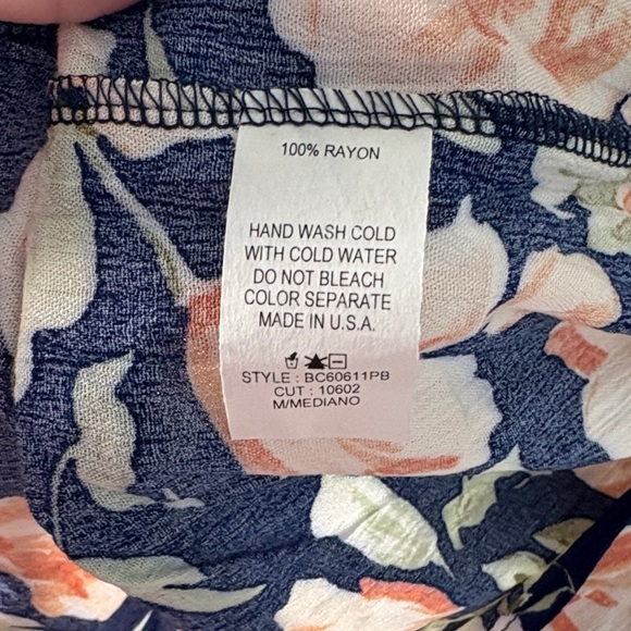 Ces Femme Navy Maxi Skirt with Pink Floral Print - Picture 6 of 7